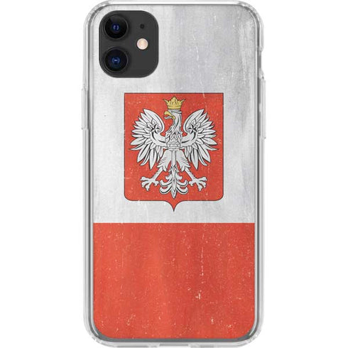 Poland Flag Distressed iPhone 11 Clear Case